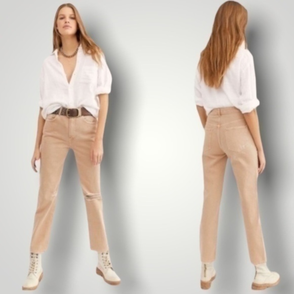 Free people Dakota Straight Leg Jean in tan